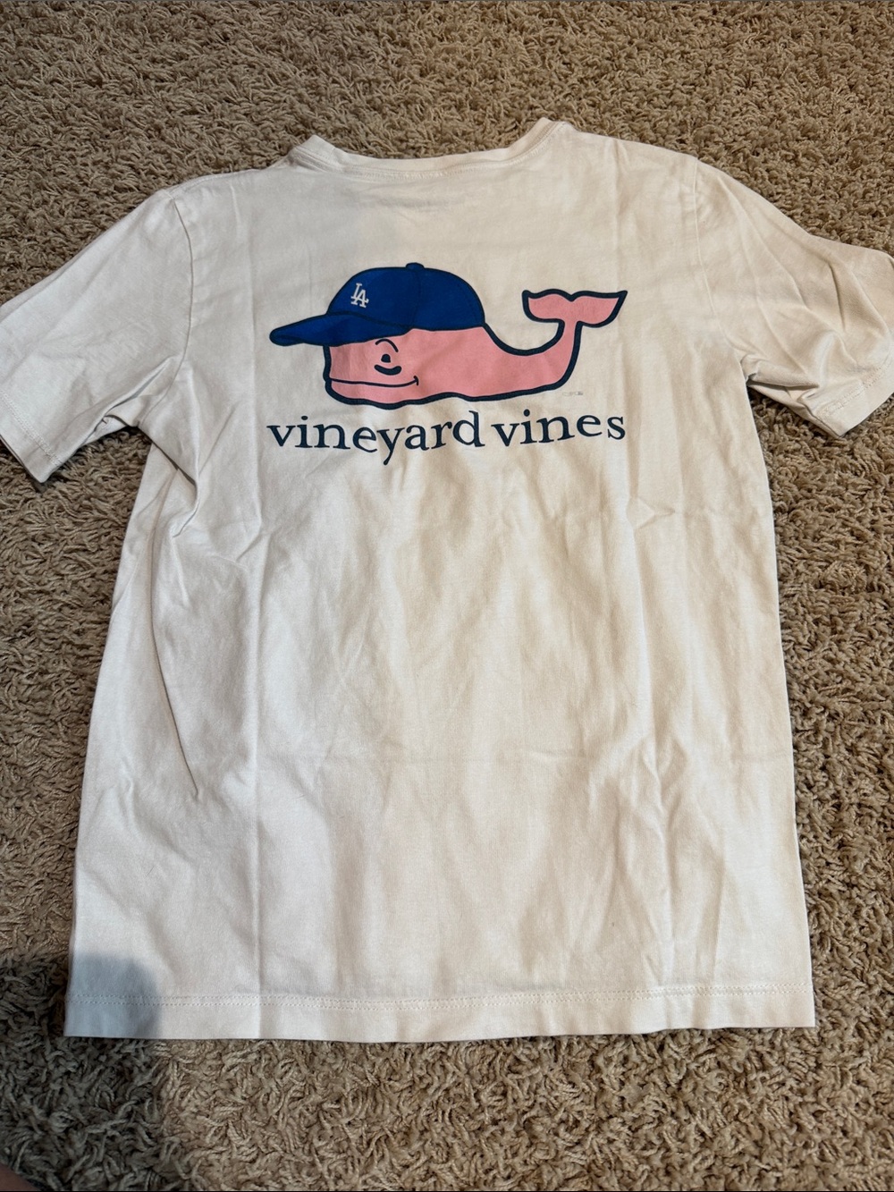 ❤️ Vineyard Vines LA Dodgers White Tee with Pink Whale and Blue Hat